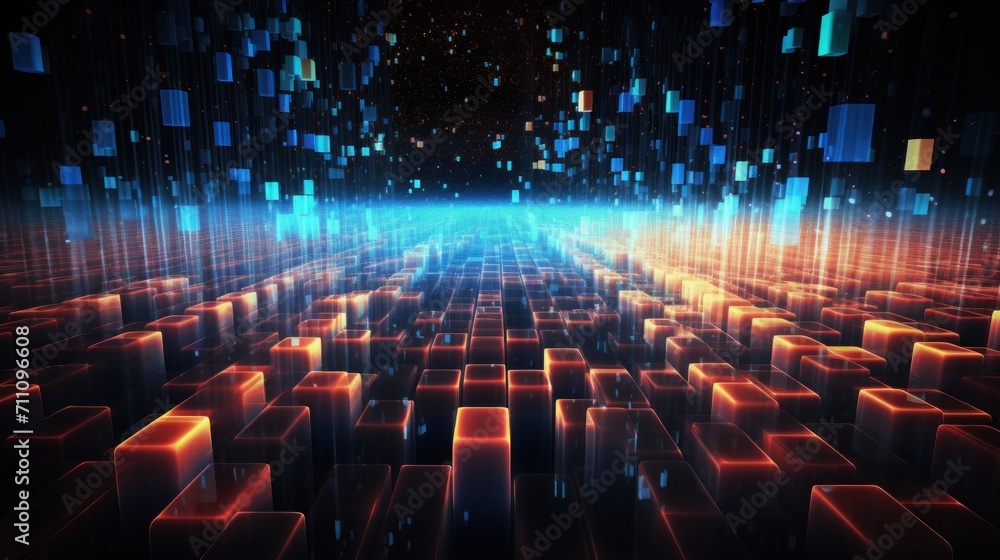 Obraz premium Processing of Data and Information in Spacetime IT Background