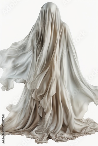 ghost figure covered with white cloth © duyina1990