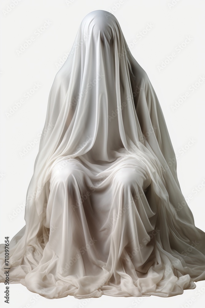 Statue of a woman covered with a cloth