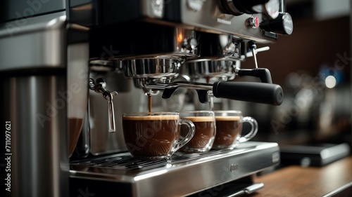 espresso machine pouring espresso