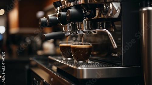 espresso machine in a cafe