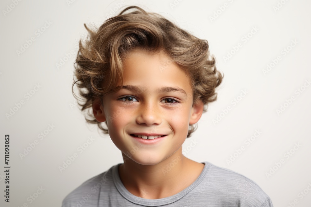 Portrait of a cute little boy with blond curly hair. Studio shot. Portrait of a cute little boy with blond curly hair. Studio shot.