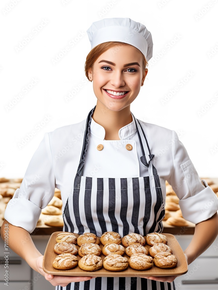 Skilled Female Baker Creating Pastries, AI Generated Skilled Female Baker Creating Pastries, AI Generated