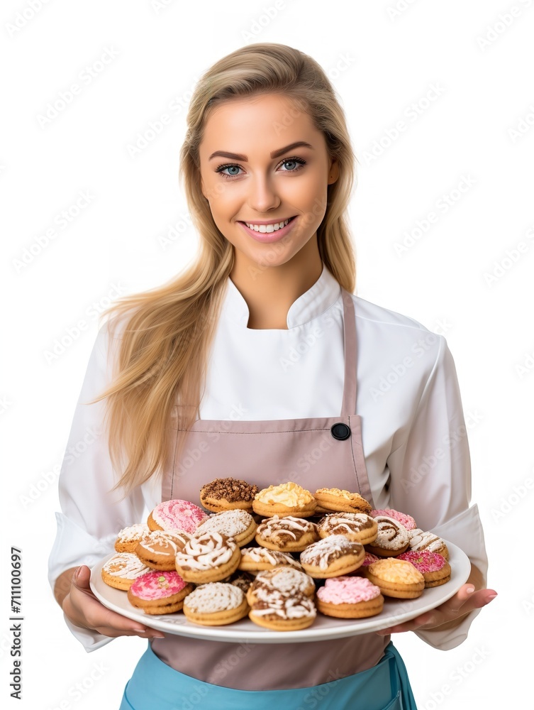 Skilled Female Baker Creating Pastries, AI Generated Skilled Female Baker Creating Pastries, AI Generated