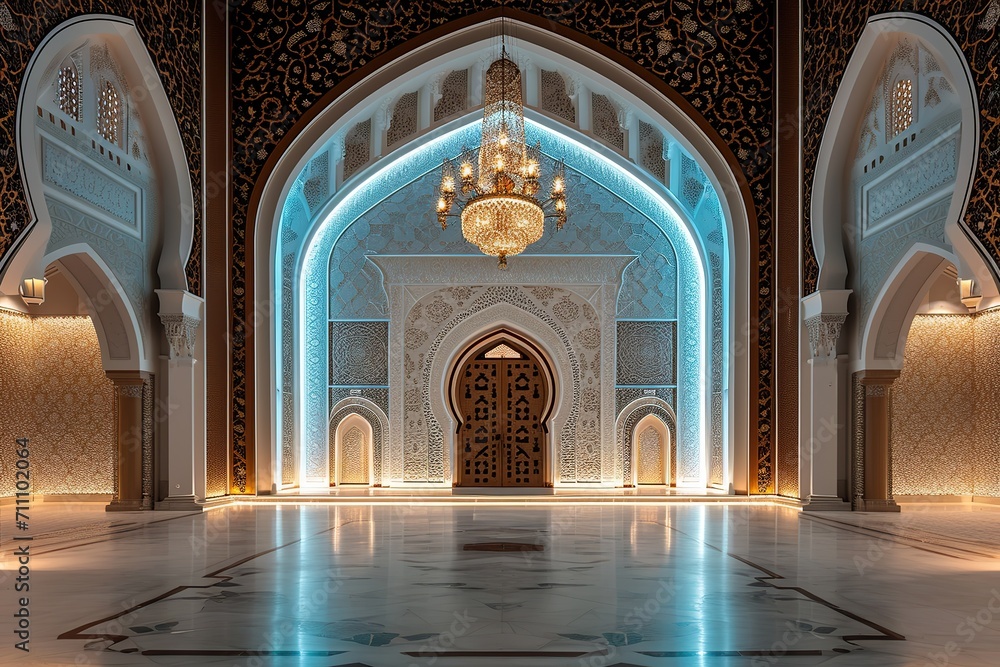 Artistic Illumination: Low-Light Islamic Space with Carefully Placed Lighting Enhancing Islamic Artistry