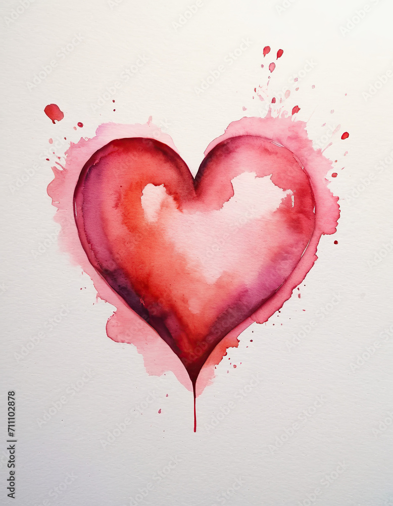 watercolor heart. Concept - love, relationship, art, painting, Valentine's Day Concept
