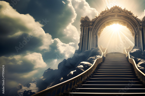 Stairs to Heaven's Gate: The Mysterious Path in Pictures generative ai 