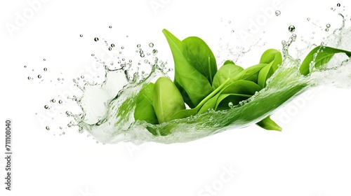 vegetables fall into the water with a splash. found on a white background onwhite background. Generative AI