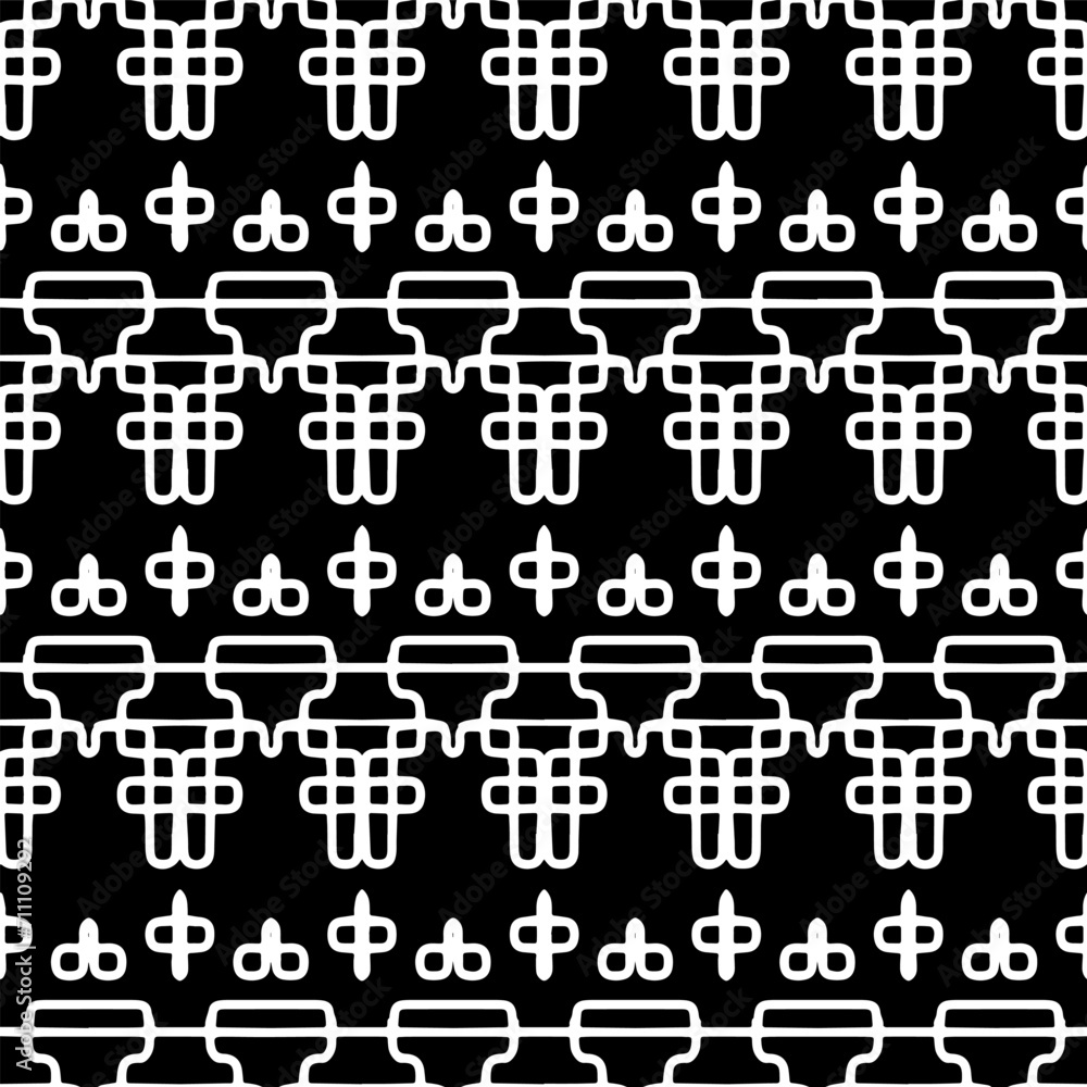 
White background with black pattern. Seamless texture for fashion, textile design,  on wall paper, wrapping paper, fabrics and home decor. Simple repeat pattern.