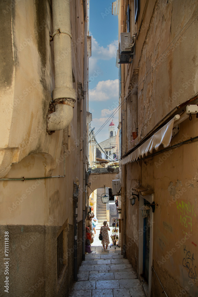 Corfu Town, Greece . City scapes and traditional architecture of Corfu Greece