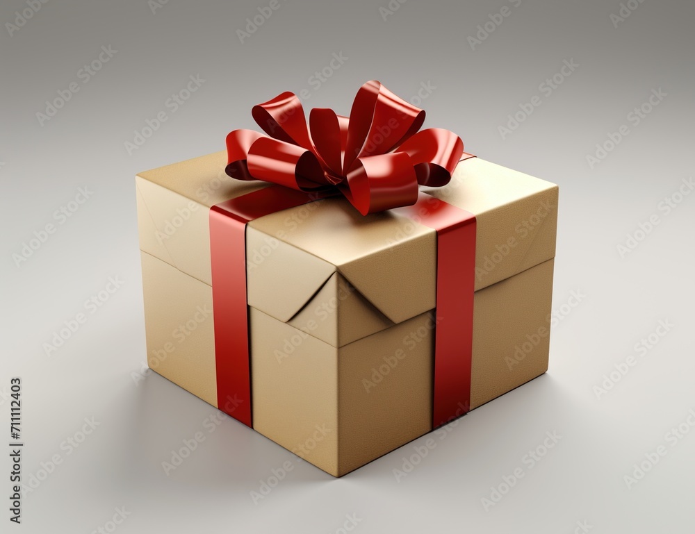 A gift box with a red ribbon A gift box with a red ribbon