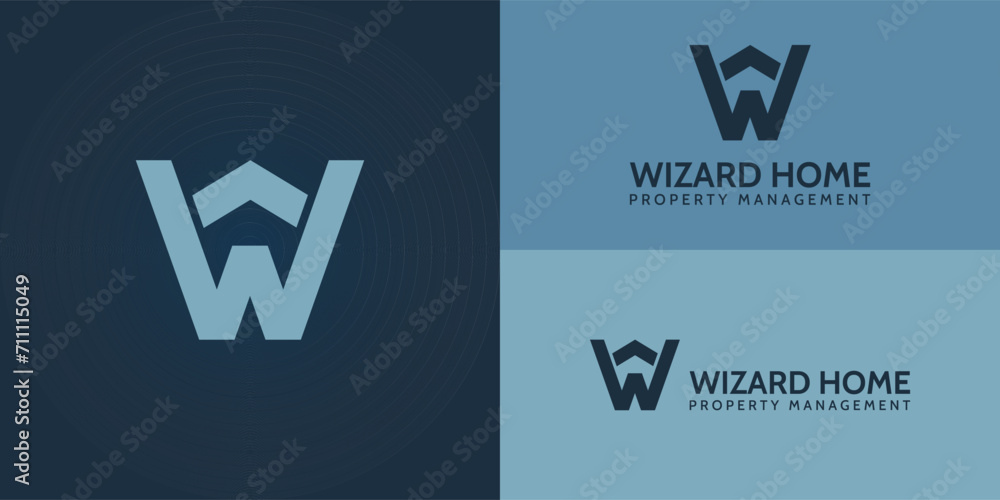 abstract initial letter W and H logo in blue color isolated in blue navy background applied for property management company logo also suitable for the brand or company that has initial name WH or HW abstract initial letter W and H logo in blue color isolated in blue navy background applied for property management company logo also suitable for the brand or company that has initial name WH or HW