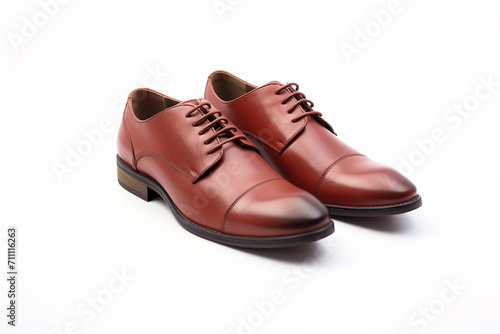 Men's leather fashion shoes isolated on white background © protix