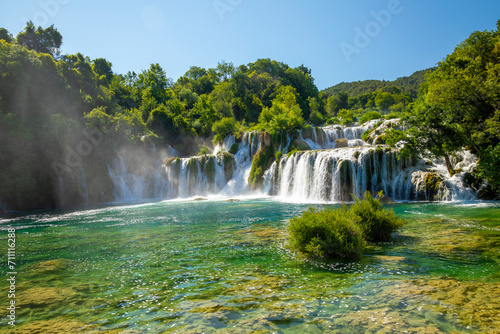Beautiful Krka Waterfalls in Krka National Park  Croatia.