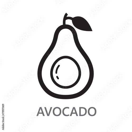 avocado, avocado line icon vector illustration.