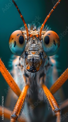 Macro shot that captures the gaze of an insect through its eyes, background image, AI generated