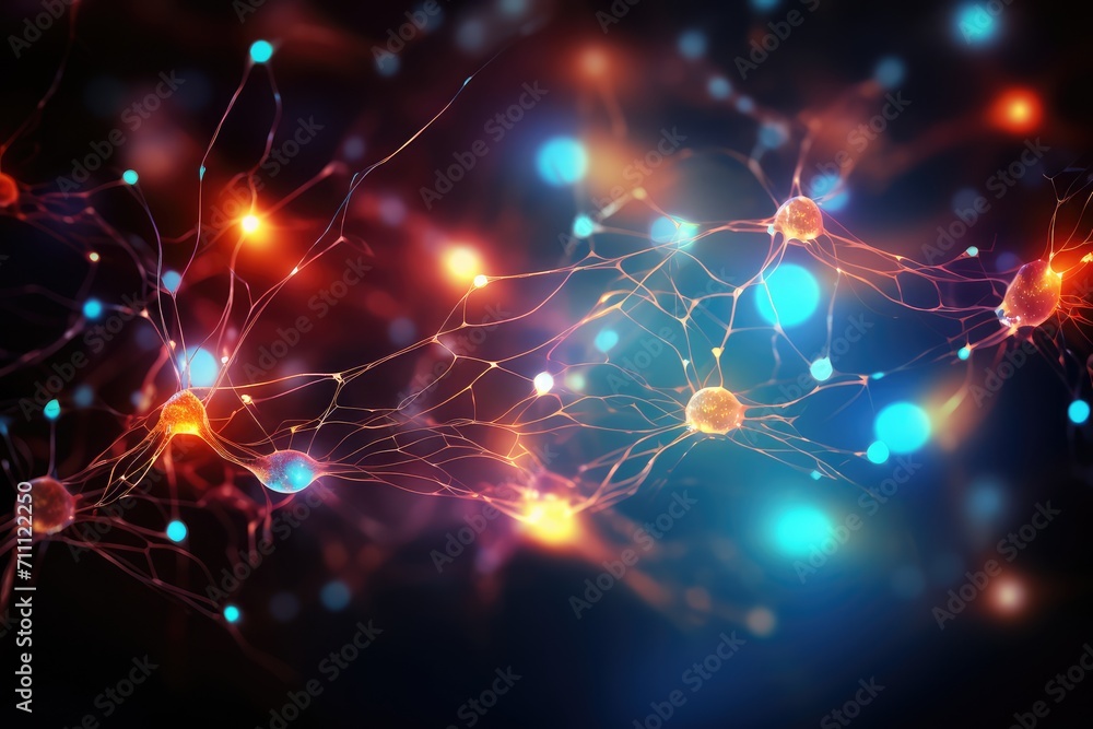 Neural processes, brain synapses neurotransmitters. Excitatory