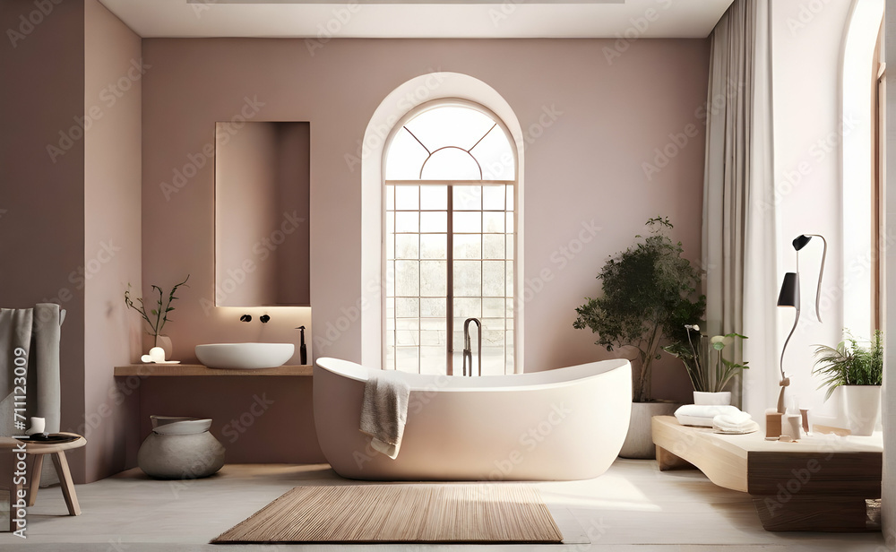 Fototapeta premium View of modern bathroom interior