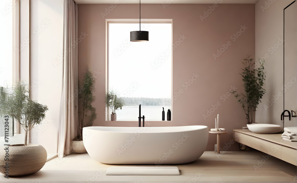 View of modern bathroom interior View of modern bathroom interior