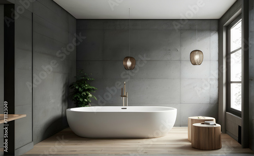 View of modern bathroom interior