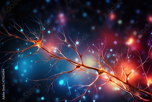 Human Brain Energy vibrant Brain Bulb light bulb. Neuronal network neurons creative, colorful, and glowing creativity, innovation, insightful axon idea generation, moments of epiphany and brilliance. 
