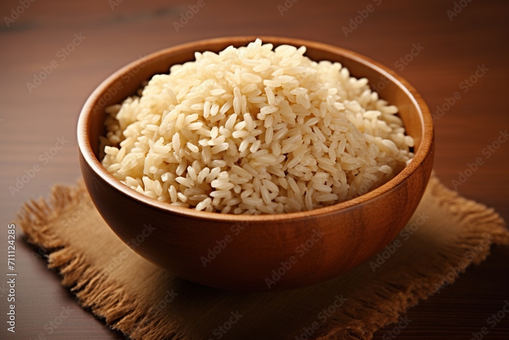 A bowl of brown rice on a table A bowl of brown rice on a table