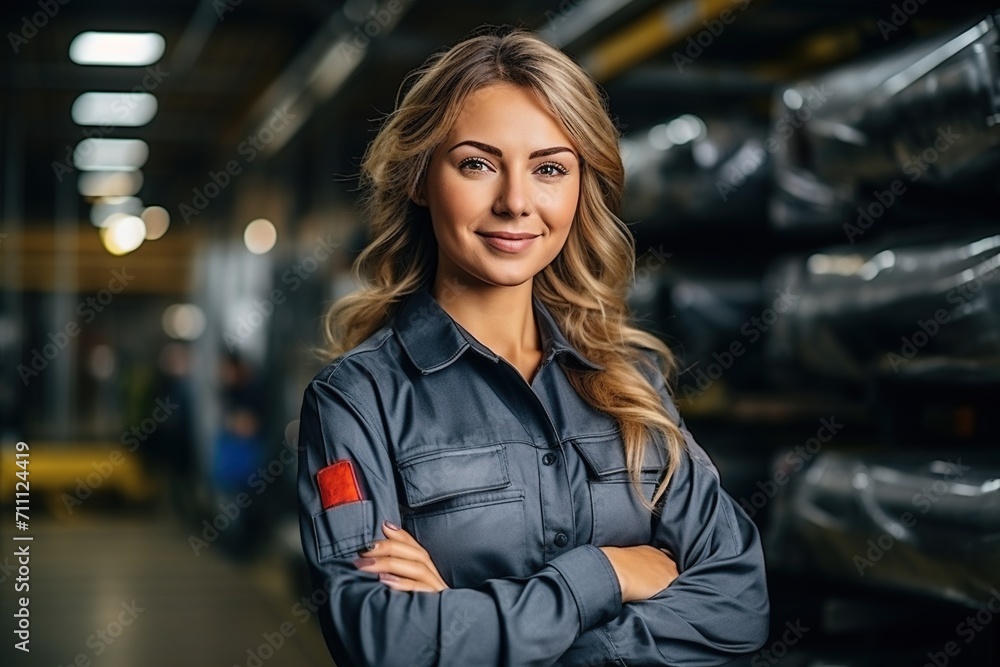 Portrait of a female industrial worker