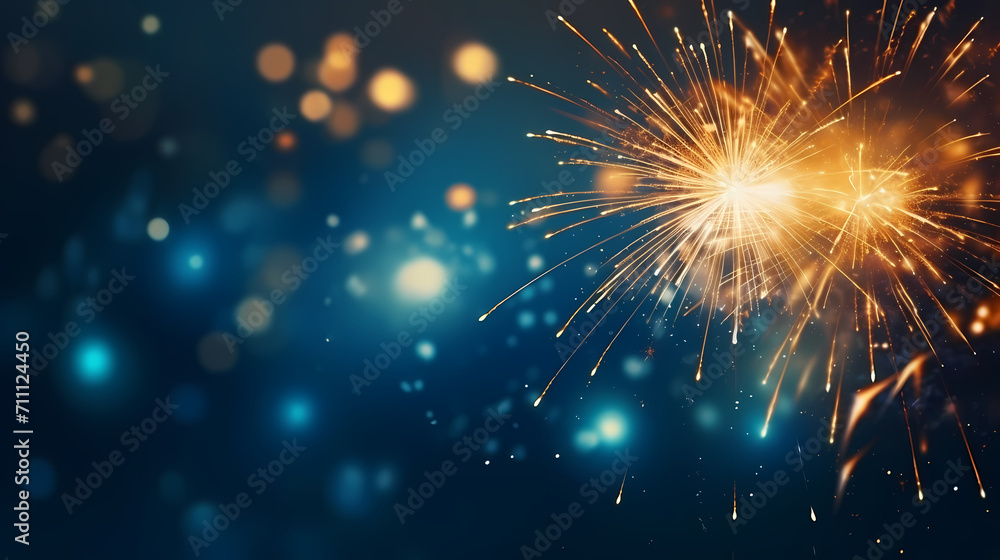 Obraz premium Fireworks background for celebration, holiday celebration concept