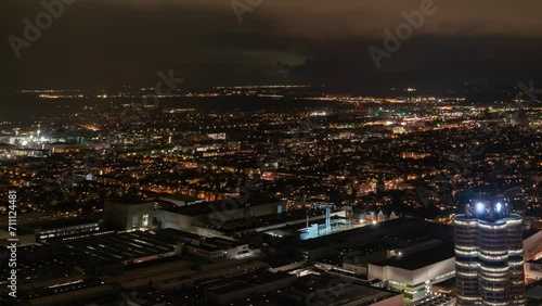 Wallpaper Mural Munich Urban Nightscape: Illuminated Skyline and Moving Lights Torontodigital.ca