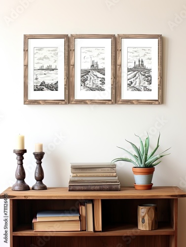 Artisan Crafted Seashore Sketches: Vintage Art Print of Oceanfront Peace
