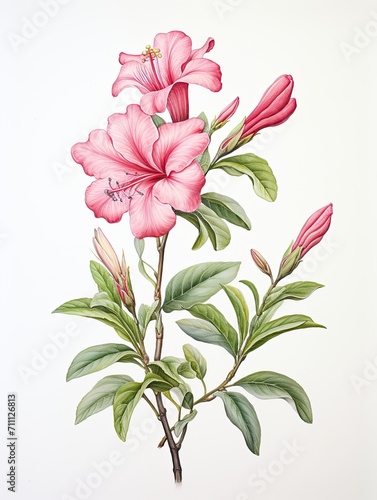 Artisanal Botanical Illustrations  Delicate Watercolor Plant Designs in Vintage Art Print