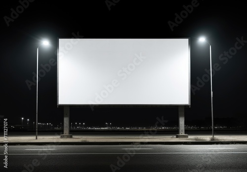Roadside billboard during the dark night