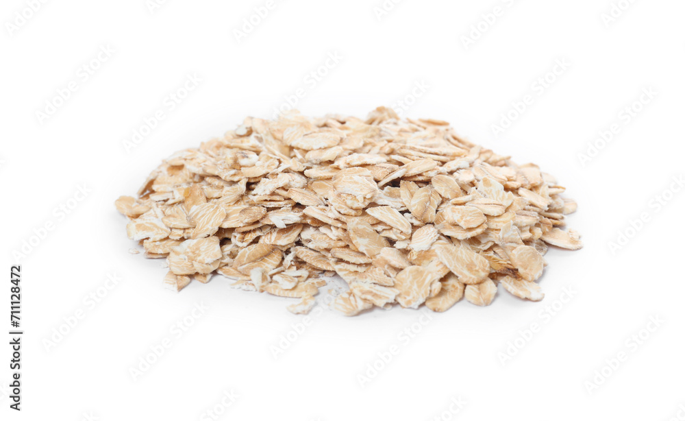 Pile of rolled oats isolated on white Pile of rolled oats isolated on white