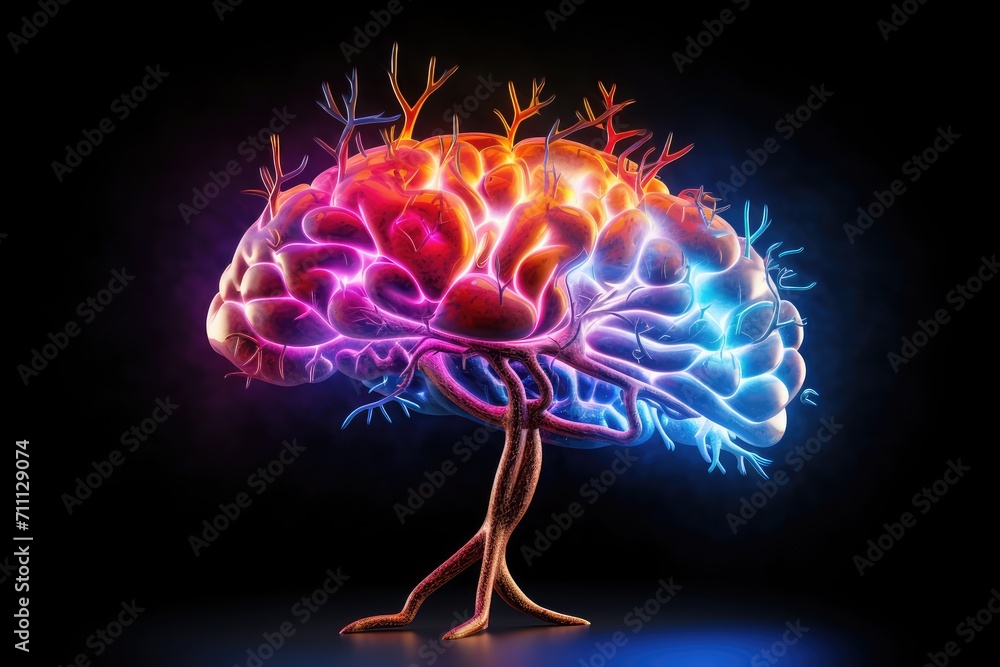 Vibrant colorful brain motley creativity neurocreative processes, cognitive flexibility, divergent thinking. Convergent thinking, human mind axon brainstorming Lateral Thinking,
Mind Mapping Synthesis