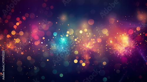 Beautiful fireworks background at night for holiday decoration photo