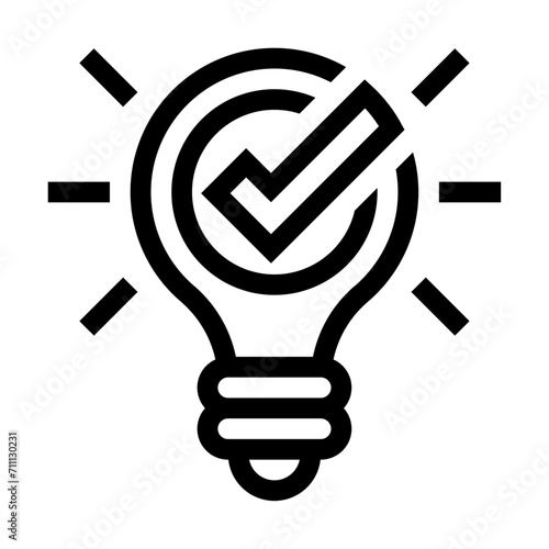 Icono de idea creativa. Creatividad, innovación, aprobación. Ilustración vectorial