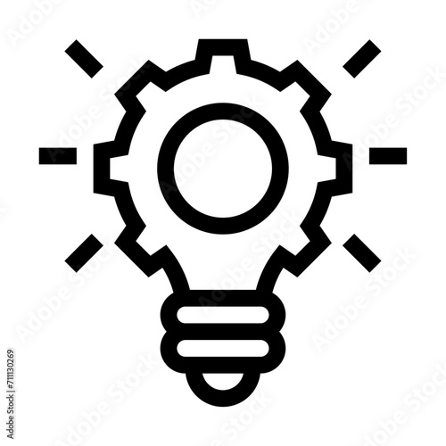 Icono de innovación. Creatividad mecánica, tecnología. Ilustración vectorial