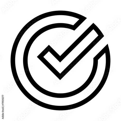 Icono de sello de verificación. Aprobación confirmada, validación exitosa. Ilustración vectorial