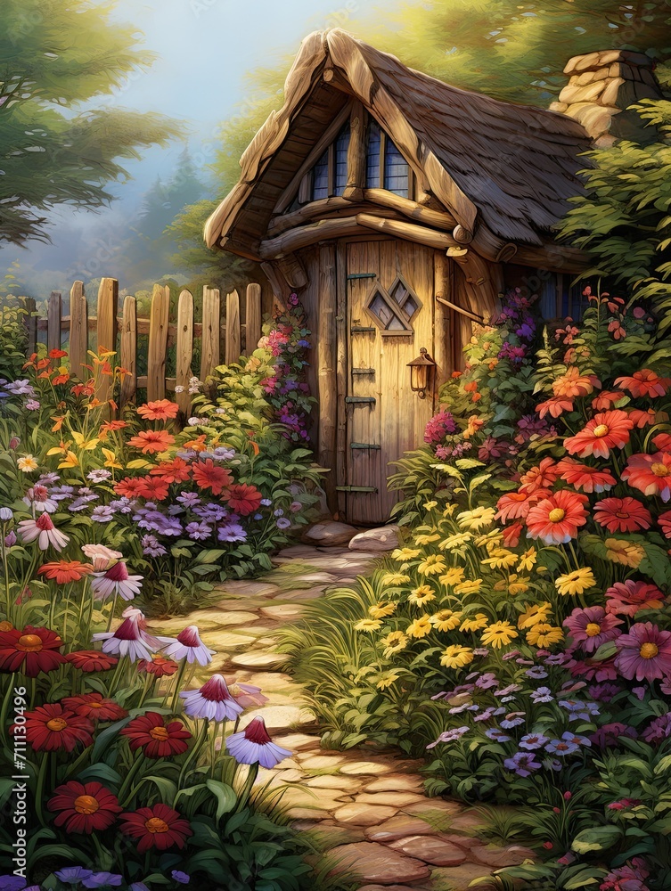 Rustic Charm: Classic Cottage Garden Art for Timeless Wall Decor
