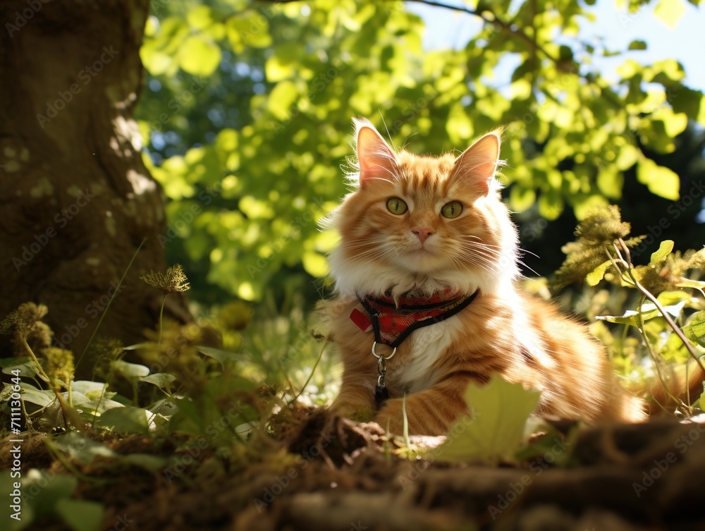 Orange Cat in the Woods