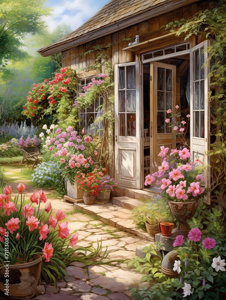 Timeless Charm: Classic Cottage Garden Art in Harmony with Nature