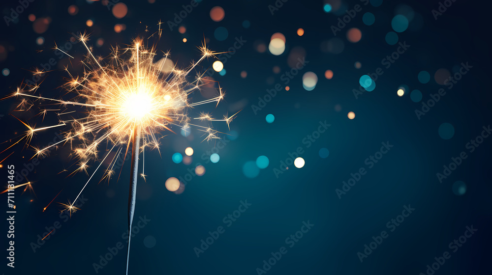 Fototapeta premium Beautiful fireworks background at night for holiday decoration