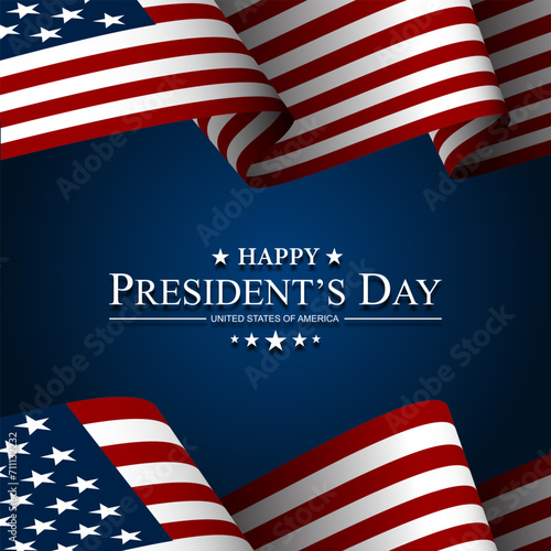 Happy President's Day Background Design. Banner, Poster, Greeting Card. Vector Illustration