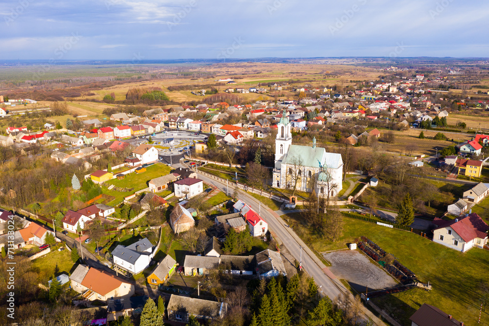 Fototapeta premium Flight over the village Wlodowice. Poland. High quality photo