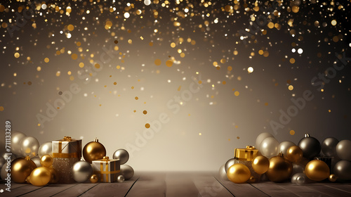 Birthday background with balloons and confetti for birthday card or invitation design