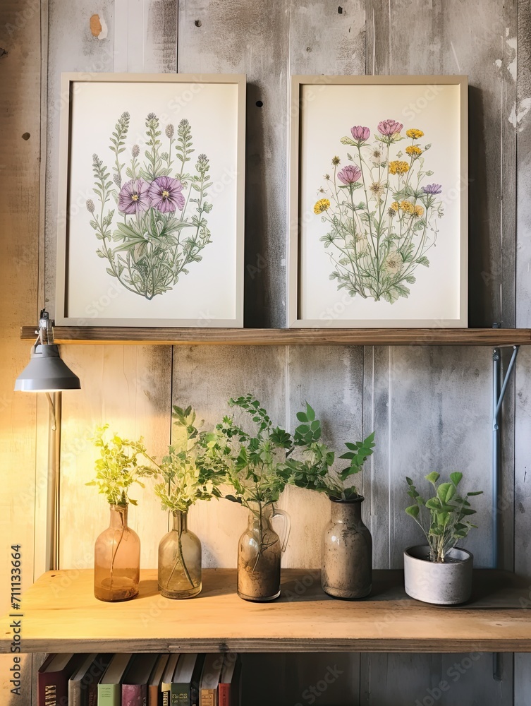 Delicate Watercolor Florals: Vintage Wildflower Landscapes for Rustic Wall Art shy&cordiae.