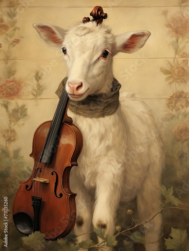 Symphony of Farm Sounds: Vintage Farmhouse Animal Portraits Art Print