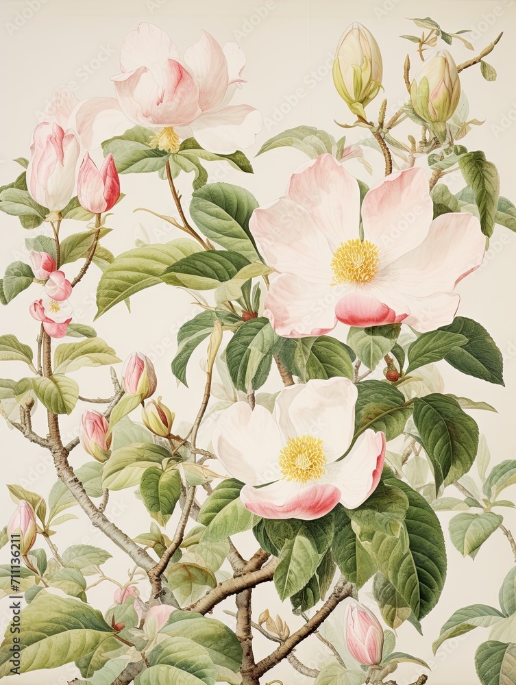 Fresh Spring Blossom Prints: Vintage Wall Art Capturing the Joy of Spring and Vibrant Flowers
