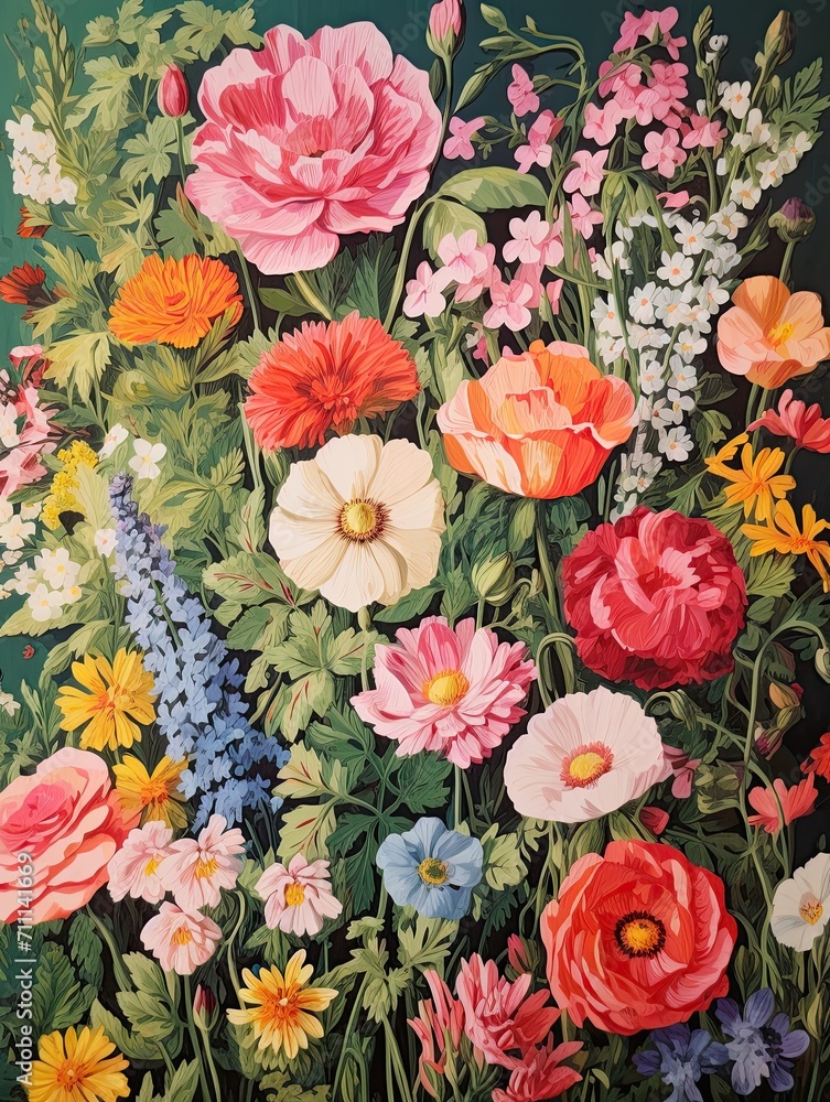 Handmade Meadow Art: Retro Vintage Florals in a Cottage Ambiance