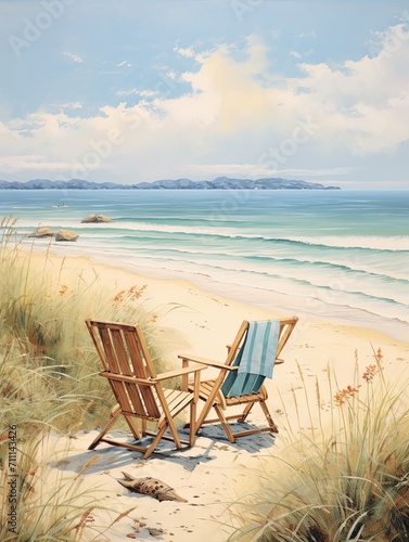 Nostalgic Seaside Art Prints  Vintage Beach Memories in Stunning Paintings